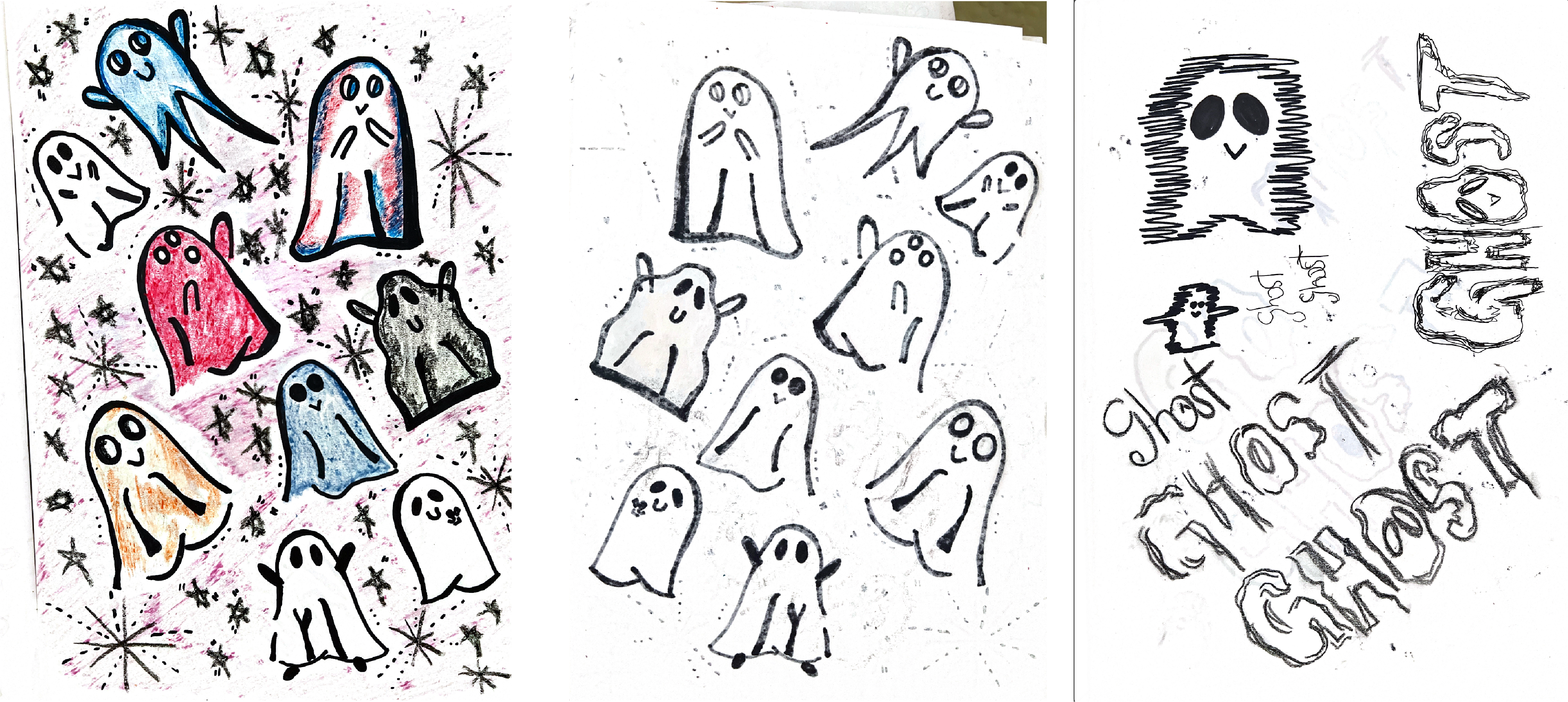 Ghost logo sketches